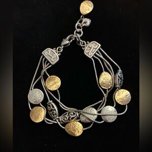 Brighton Two-Tone Coin Multi-Strand Bracelet - Gold and Silver